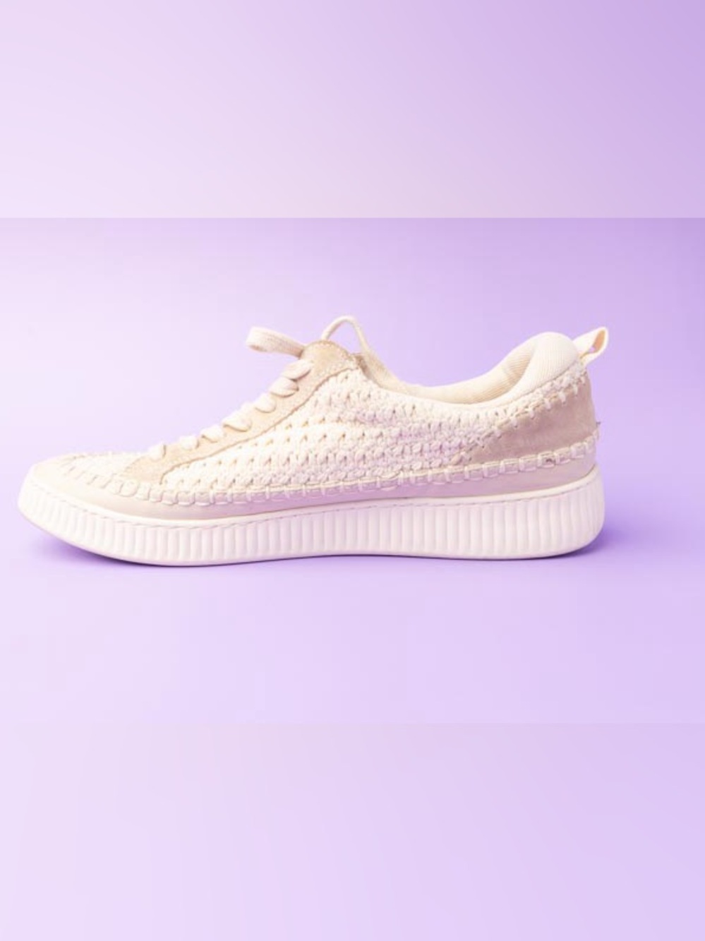 Dolce Vita Cream Woven Platform Sneakers - Picture 6 of 11